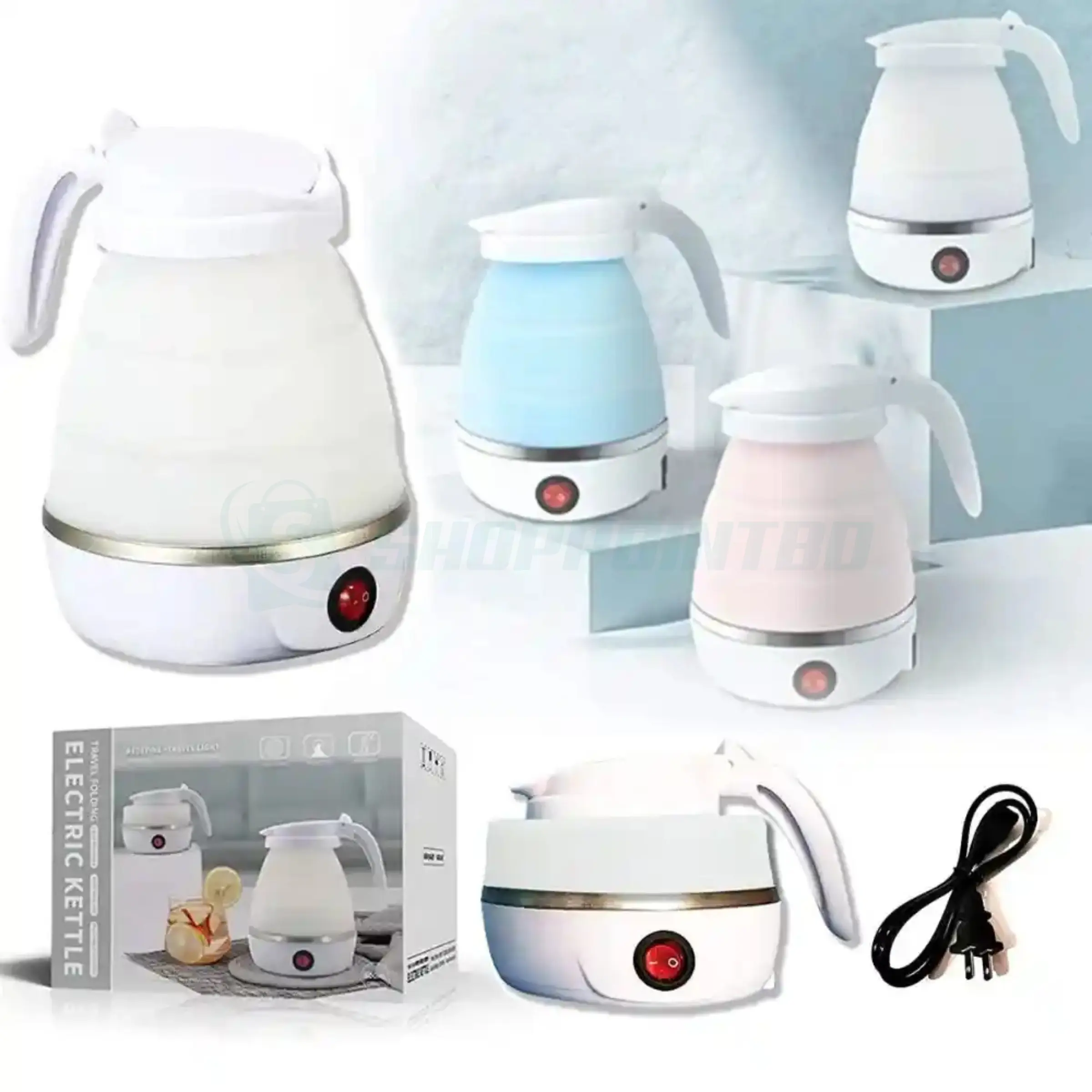 Travelling Folding Kettle Electric Silicone Foldable Water Kettles Compression